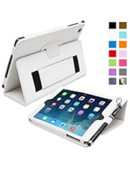 Personal Computer: Snugg iPad Mini & Mini 2 Case - Smart Cover with Flip Stand & Lifetime Guarantee (White Leather) for Apple iPad Mini & Mini 2 with Retina - Snugg