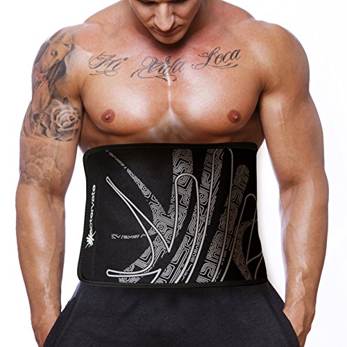 Actervate - waist trimmer belt black 50 inch, slimmer b…