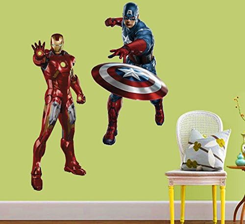 3d Waterproof Removable Avengers Ironman and Captain America Wall School Pre-school Children Bedroom Decor Sticker Show Window Glass Sticker