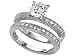 2.05 cttw Sterling Silver 14K White Gold Plated Genuine Round White Topaz Wedding Set - Gold Plated Silver