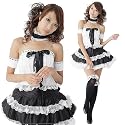 ◆小悪魔コスプレ◆可愛いゴスロリ衣装白&times;黒◆
