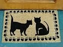 Printed Coco Coir Doormat Cat Design