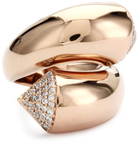 nOir Tapers and Spikes Rose Gold Wrap Around Cone Ring, Size 7