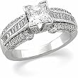 14K White Gold Diamond Engagement Ring - 2.00 Ct.