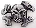 Antiqued Punk Rock Skull & Crossbones Belt Buckle