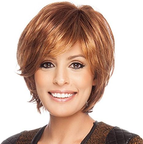Styler Short Human Hair Wigs for Women Mixed Real Human Hair Color 6/99