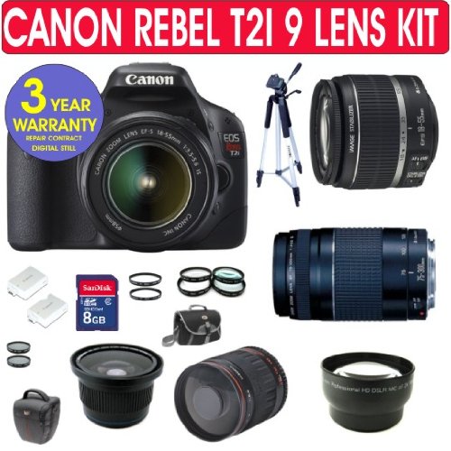 Canon Rebel T2i Digital SLR Camera + Canon Deluxe Camera Kit