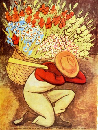 El Vendedora De Flores Art Poster Print by Diego Rivera, 9x12