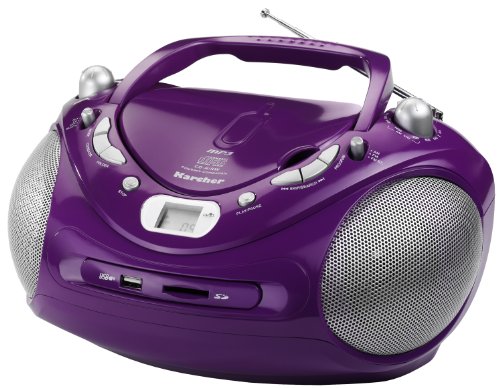 Karcher RR 5061 Stereo portatile (Radio AM/FM, lettore CD/Mp3, lettore schede SD, USB 2.0), colore: Viola Karcher RR 5061 Stereo portatile (Radio AM/FM, lettore CD/Mp3, lettore schede SD, USB 2.0), colore: Viola