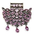 Girls Pendant with Chain Silver Amethyst Gemstone Neck Jewelry 2 Inches