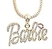 Nicki Minaj Barbie White Crystal Pendant Charm 23" Francao Chain Necklace