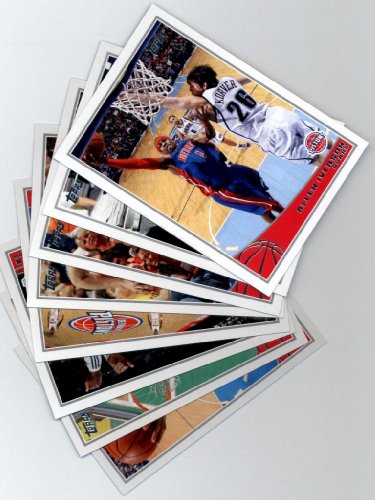 2009 10 Topps Basketball Detroit Pistons Complete Team Set of 8 cards including Allen Iverson, Richard Hamilton, Walter Herrmann, Charlie Villanueva and more!