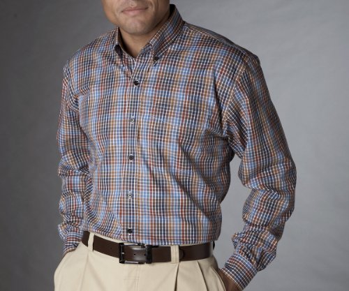 Cutter & Buck Big & Tall Wrought Iron Plaid Sport Shirt Image Cutter & Buck Big & Tall Wrought Iron Plaid Sport Shirt
