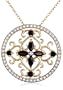 Yellow Gold Plated Sterling Silver Sapphire and Diamond Accent Circle Pendant, 18"