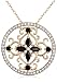 Yellow Gold Overlay Sterling Silver Sapphire & Diamond Accent Circle Pendant, 18
