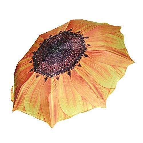 OFKP® Portable Folding Travel Umbrella Parasol Yellow Sunflower