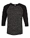 Bella + Canvas Unisex 3/4-Sleeve Baseball T-Shirt S BLCK MRBLE/ BLCK