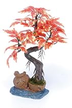 Pennplax Red Bonsai Tree Aquarium Decor, 8-Inch
