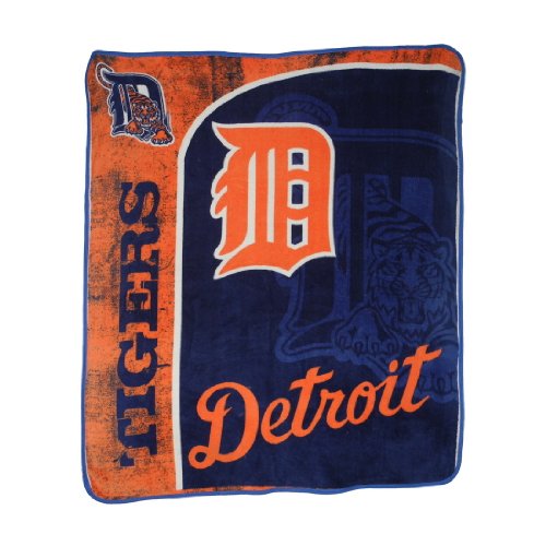 MLB Detroit Tigers Super Soft Plush Thermal Blanket / Fleece Couch Throw - Blue & Orange