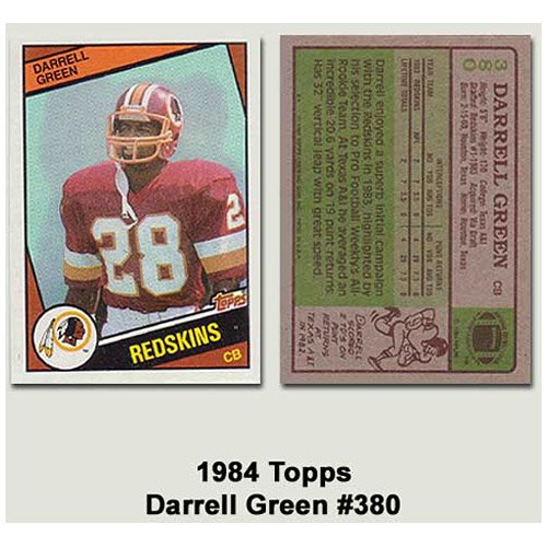 Topps Washington Redskins Darrell Green 1984 Rookie Card