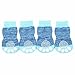 Weixinbuy Pet Puppy Dog Anti-slip Cotton Knit Socks 4pcs/set Blue X-Small