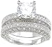 Cubic Zirconia CZ Antique Style Round Wedding and Engagement Ring Set Size 5 6 7 8 9