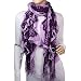 100% Acrylic Fashion Wavy Ruffle Knitted Tassel Ends Long Scarf - Purple