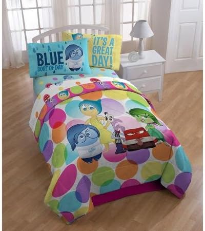 Disney Pixar Inside Out 4pc Twin Comforter and Sheet Set Bedding Collection