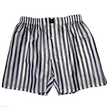 Grey and White 100% Madras Silk Boxers by Royal Silk – Large