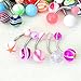 ReFaXi 50 Pcs MIX Assorted Ball Belly Navel Barbell Bars Rings Body Piercing Jewelry (colors&patterns randomly)