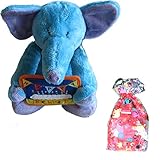 メモリアルギフト 洗えるぬいぐるみ　ゾウ バースディのタグつき 通常子供ラッピング