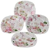 Nuova R2S - R8538,335 - Coffret 4 Assiettes Gâteaux - Amoureux de Paris - Porcelaine