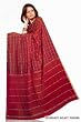 Maroon Red Pure Georgette Silk Sari (Saree) / Bellydance fabric