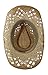 F&Co. Tea Stained Straw Cowboy Hat with Beaded Trim Band, Beach Western Cowgirl Style