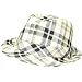 Multi Plaid Linen Gangster Fedora Trilby Hat, Large Extra Large, Black
