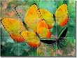 Yellow Butterfly Fantasy by Melinda Bradshaw - 12.75" x 17" Ceramic Tile Mural Kitchen Shower Backsplash
