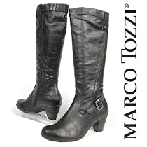 MARCO TOZZI Damen Winter Langschaftstiefel, Zierrei&szlig;verschluss, schwarz