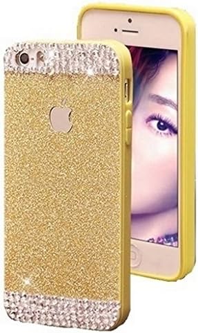 Plus Case,Iphone 6/6S Plus (5.5") Case,TAIYANYU(TM) Gold Bling Rhinestone Diamond Crystal Glitter Bling Hard Case Cover Shell Phone Case for Iphone 6/6S Plus 5.5 Inch with Soft Clean Cloth(Gold(soft case))
