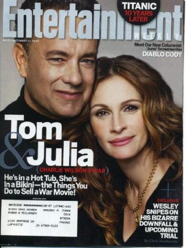 Entertainment Weekly December 21, 2007 Tom Hanks & Julia Roberts/Charlie Wilson's War Cover, Nicole Scherzinger of The Pussycat Dolls, Wesley Snipes