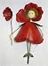 Large Red Bonnet & Dress Metal Garden Fairy Gift Stake