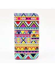 Wireless: Bayke Brand / Samsung Galaxy S3 SIII Fashion PU Leather Wallet Flip Protective Skin Case with Stand with Credit Card Slots & Holder (Cute Owl Print 05) (Aztec Tribal Print) - BAYKE