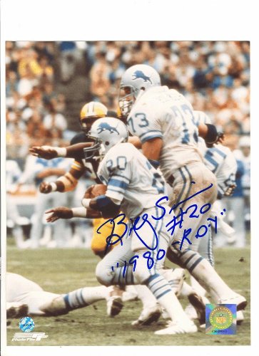 Autographed Billy Sims Detroit Lions 8x10 Photos Inscribed ROY 80