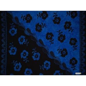HIBISCUS SARONG "BLUE / BLACK"