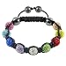 Nambeads Mixed Multi Colour Rainbow Swarovski Crystal Bead SHAMBALLA BRACELET with 9 Iced out Disco ball beads covered in crystals and 4 highly polished Hematite beads. Beautiful handmade high quality Celebrity Fashion bracelet. Check our range of colours.