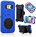 Galaxy S6 Edge Case, MeKo® Shockproof Rugged Hybrid Heavy Duty Full Protective Samsung Galaxy S6 Edge Case with Belt Clip Holster Kickstand (Blue)