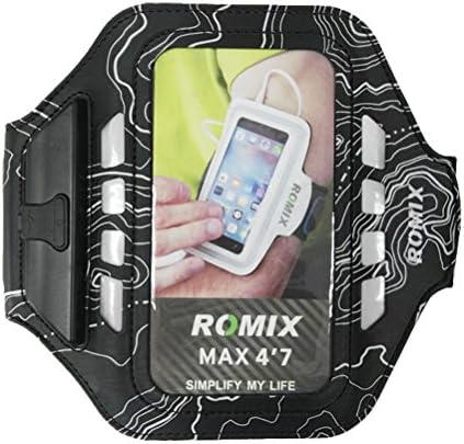 LED running sports arm band waterproof case with Water Resistant + Sweat Proof + Key/cash/card Holder for 4.7-inch iPhone6/6S (White)