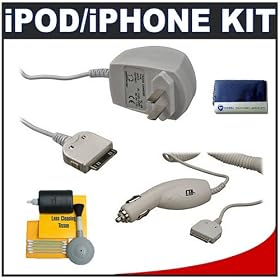 CTA Travel Charger + CTA Car Charger + Accessory Kit for Apple iPod 20GB, 30GB, 40GB,... by CTA