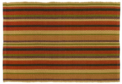 Extra Weave Usa Autumn Cottage Stripe Light Rug, 2-Feet by 3-Feet