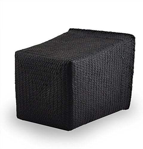 Extra Small Branded Woven Seagrass Waste-Trash-Garbage-Bin Basket Wastebasket Storage Can Kitchen-Bath-Room-Home-Office Wood Color- Black 8in