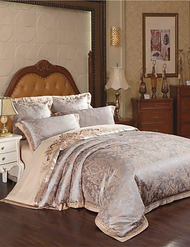 QJBY At a Loss Wheat Bedding Set Warm and Soft Bed Sheet Tribute Silk Qualified Bedspread Home 4Pcs Queen King Size , king